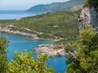 Blick auf das Aquarium und Guma Beach