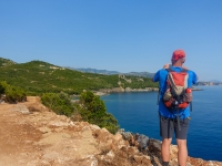 Blick auf Bucht mit Guma und Beach und Aquarium