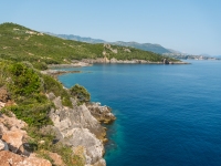 Blick auf Bucht mit Guma und Beach und Aquarium
