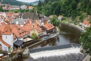 Blick von der Mantelbrücke auf unser Hotel