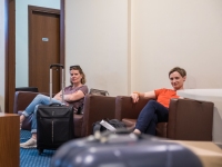 Umziehen im Hotel und kurz rasten